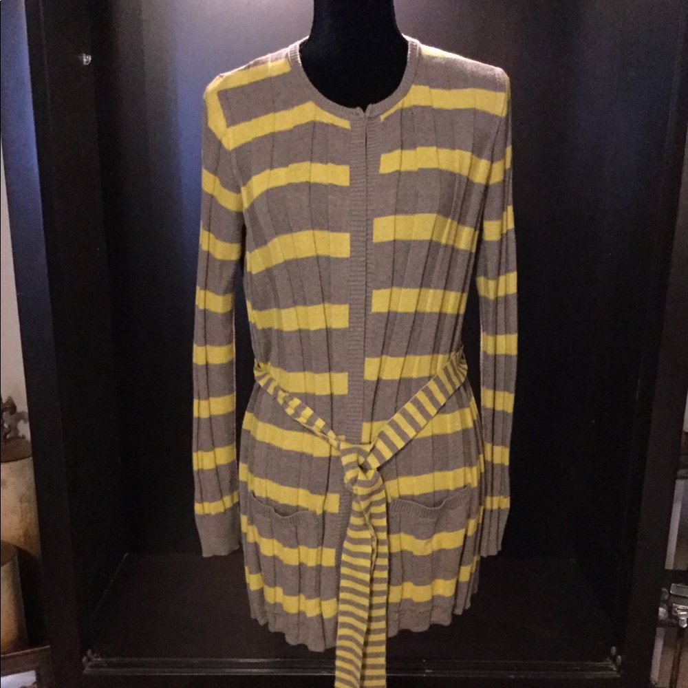 Anthropology Maple brand long belted sweater